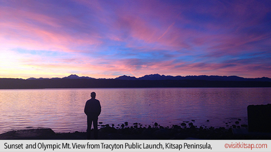 Sunset and Olympic Mt. View from Tracyton Public Launch